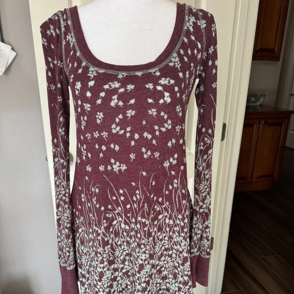 Free People Floral Garden Print Thermal Top, Size Medium - Picture 2 of 4